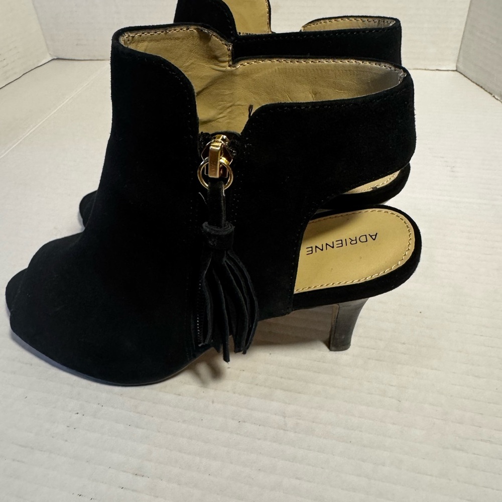 Adrienne Vittadini Black Suede Heeled Boots
